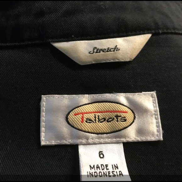 🔷Talbots Stretch  Black Tapered Fit Short Button Up Jacket Size 6 - Picture 7 of 8
